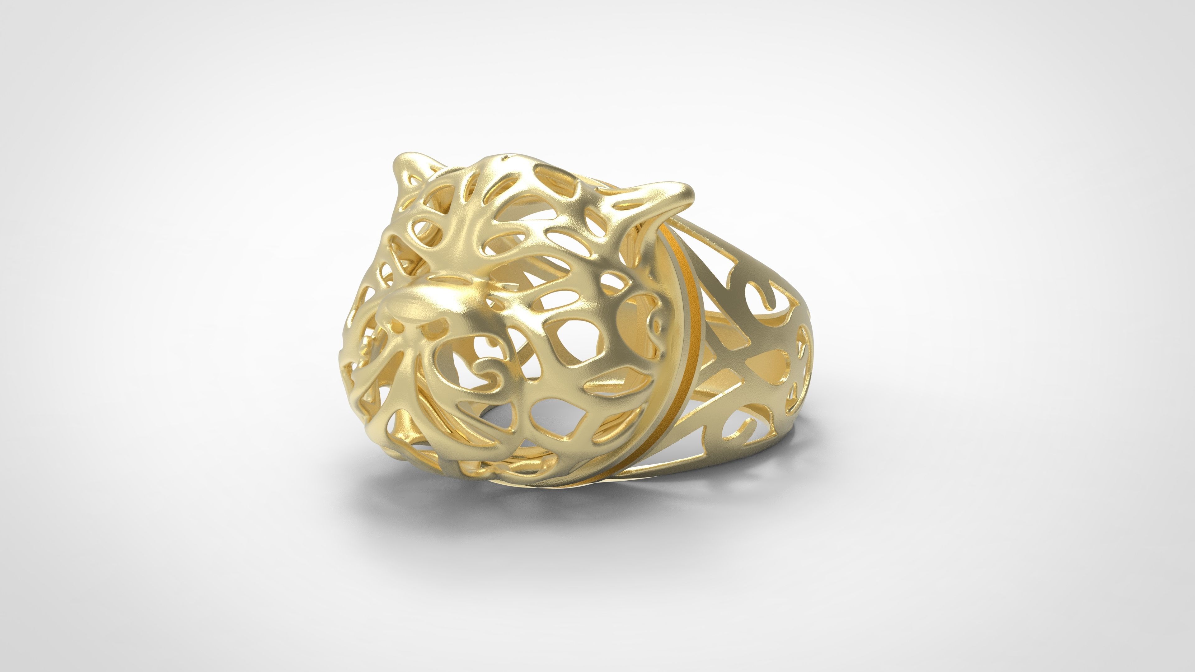 cat Fusion ring 3D print model_2