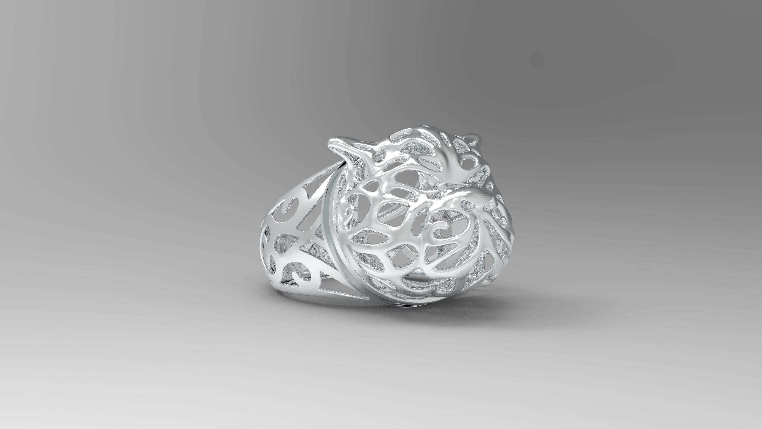cat Fusion ring 3D print model_1