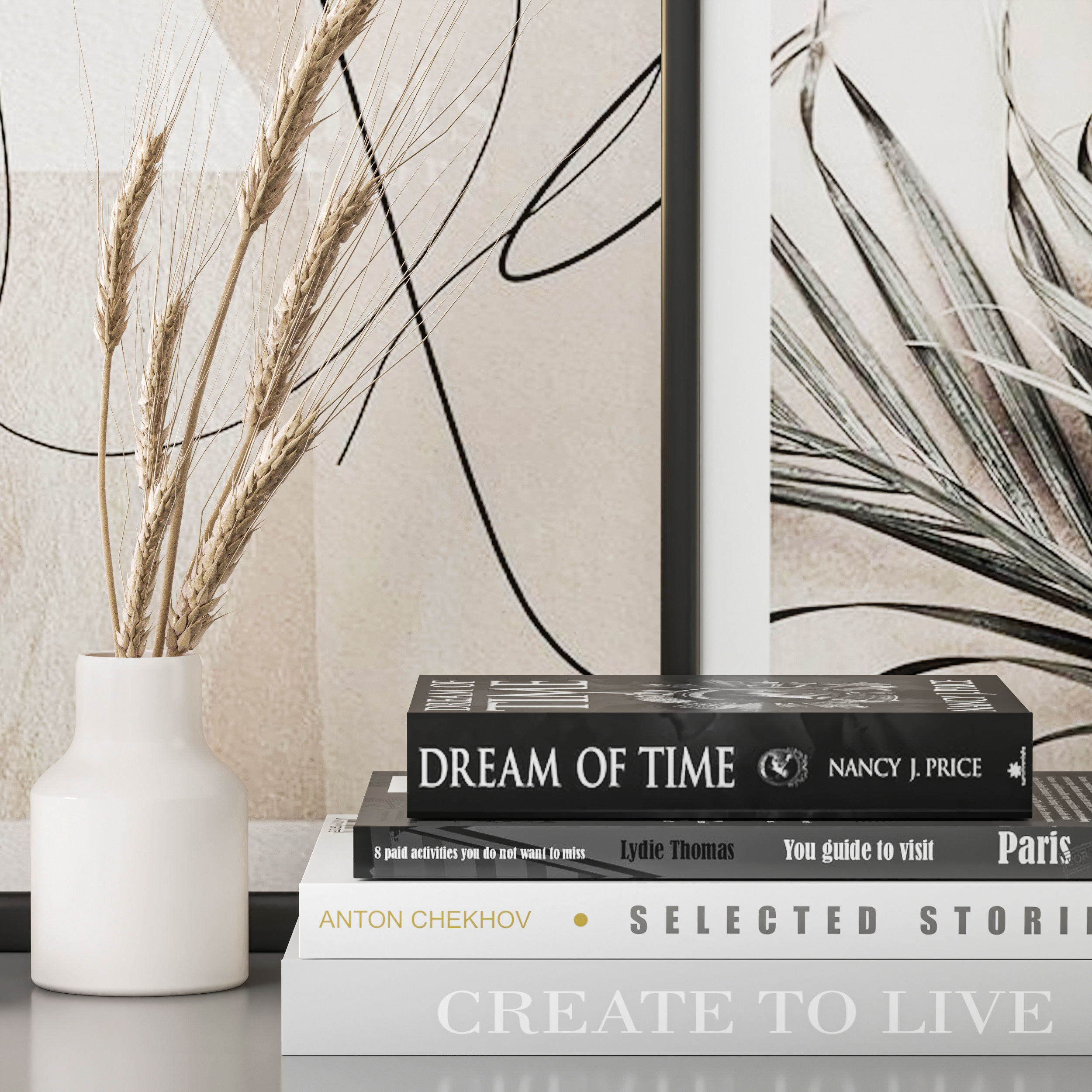 Decorative set abstract art 3D model_1