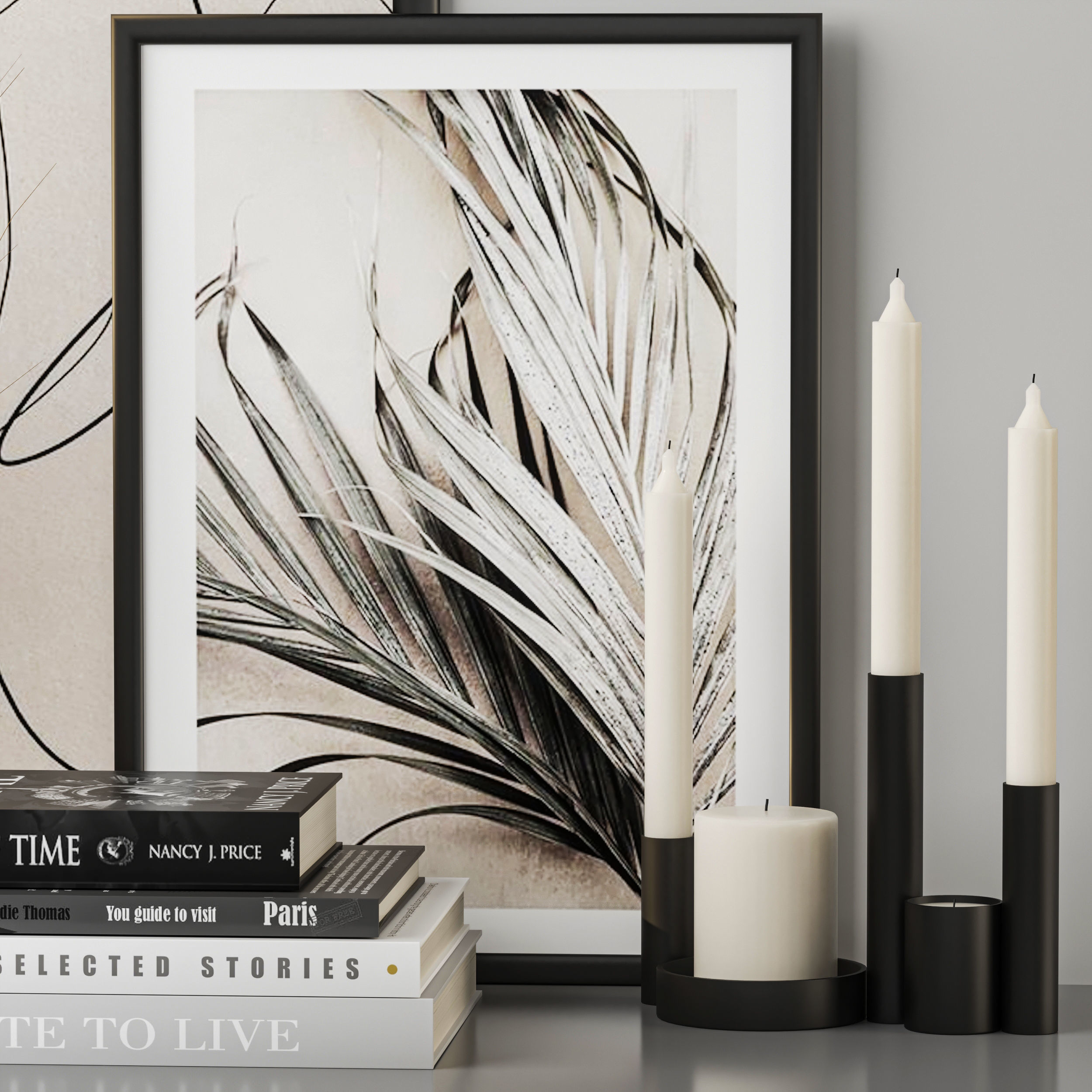 Decorative set abstract art 3D model_2