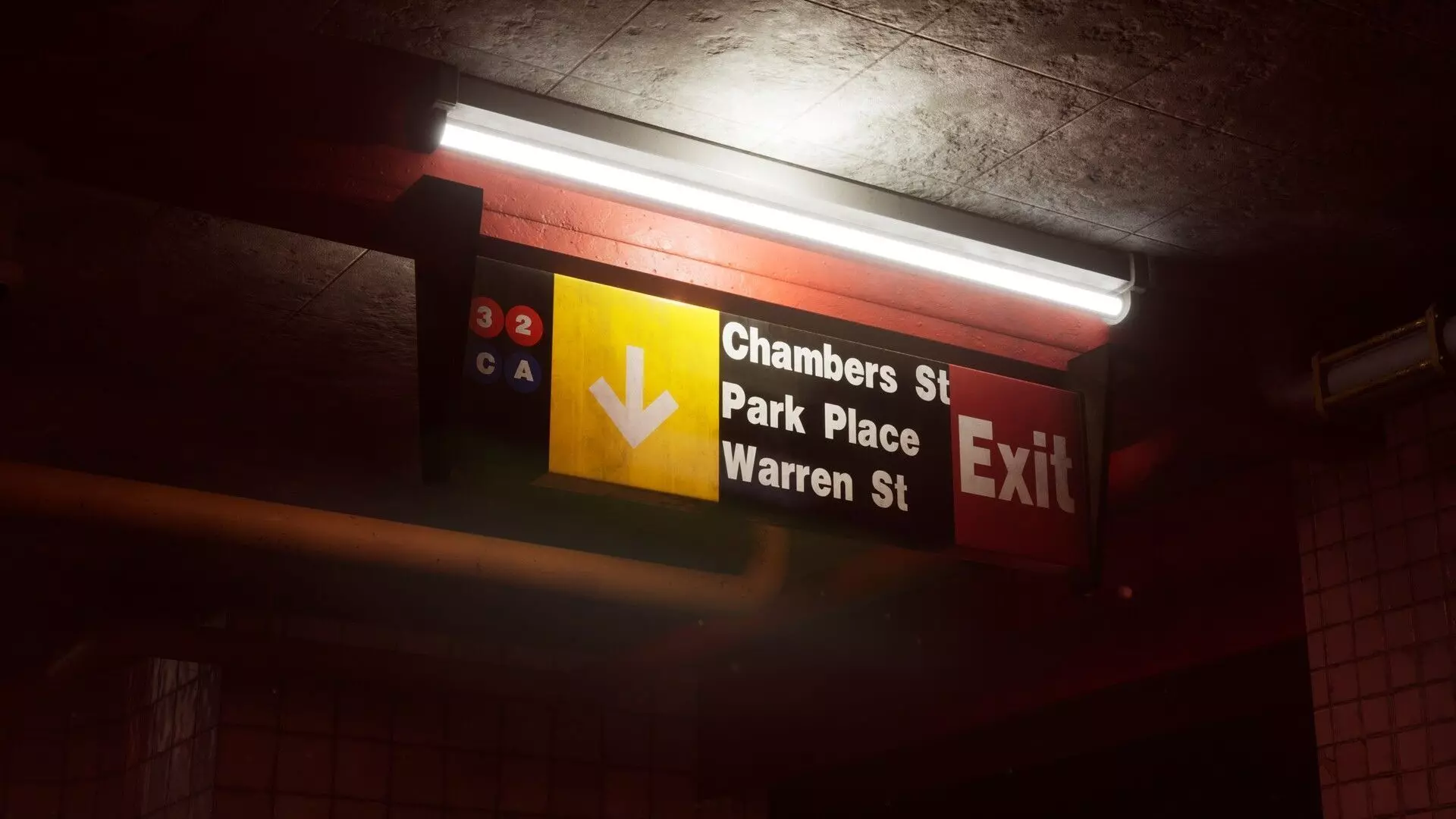 Metro Sign Low-poly 3D model_0