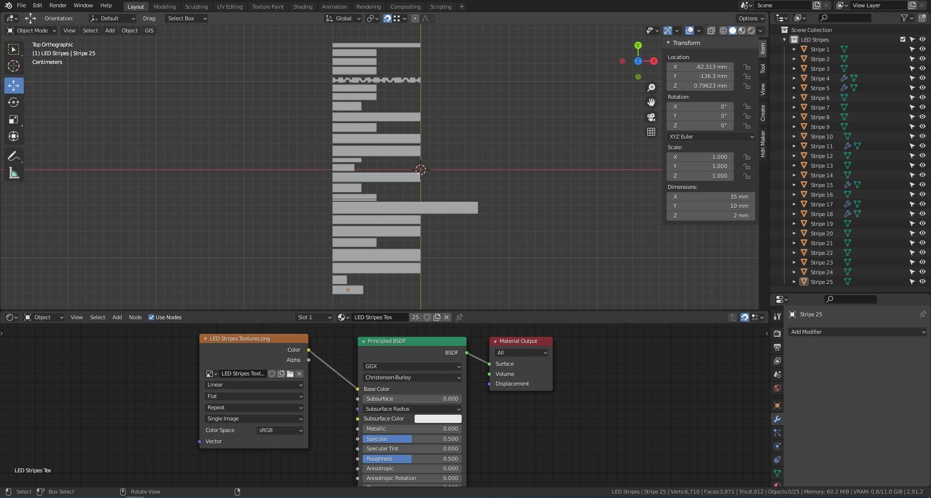 Collection of 25 LED Stripes 3D model_5