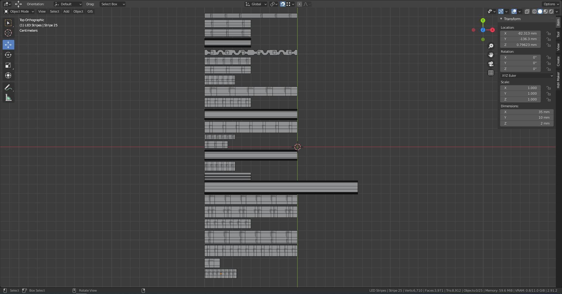 Collection of 25 LED Stripes 3D model_6