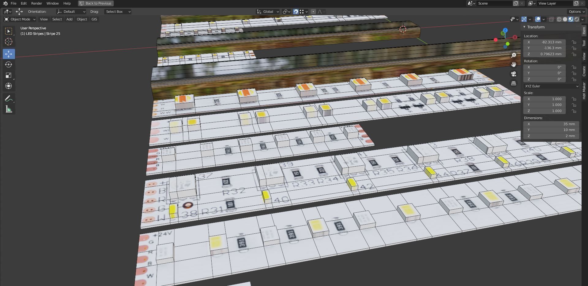 Collection of 25 LED Stripes 3D model_9