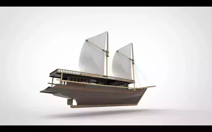 Pinishi Sail Ship 3D model