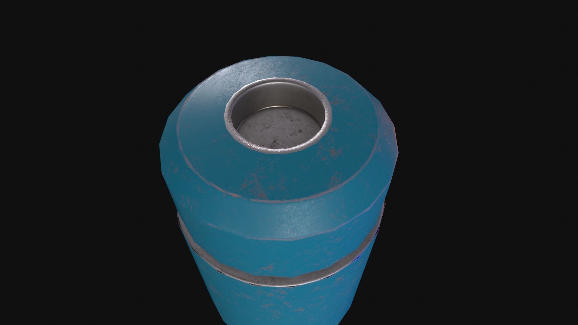 Blue Litter Box Low-poly 3D model_1