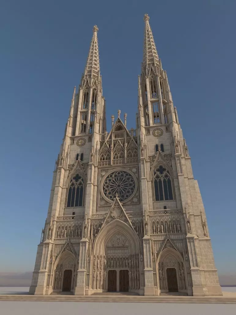 Votiv church 3D model_0