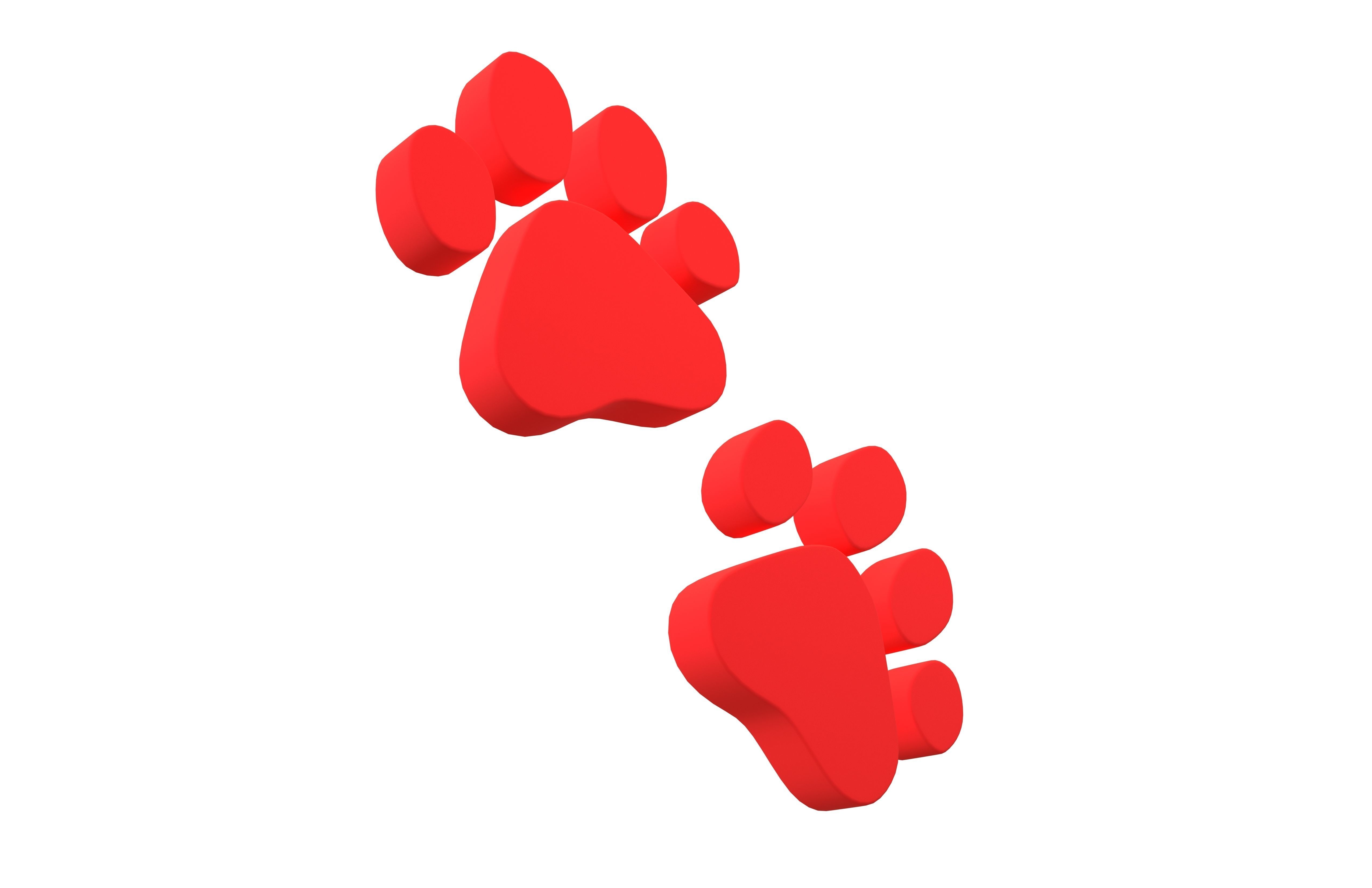 Paw Prints v2 003 Low-poly 3D model_3