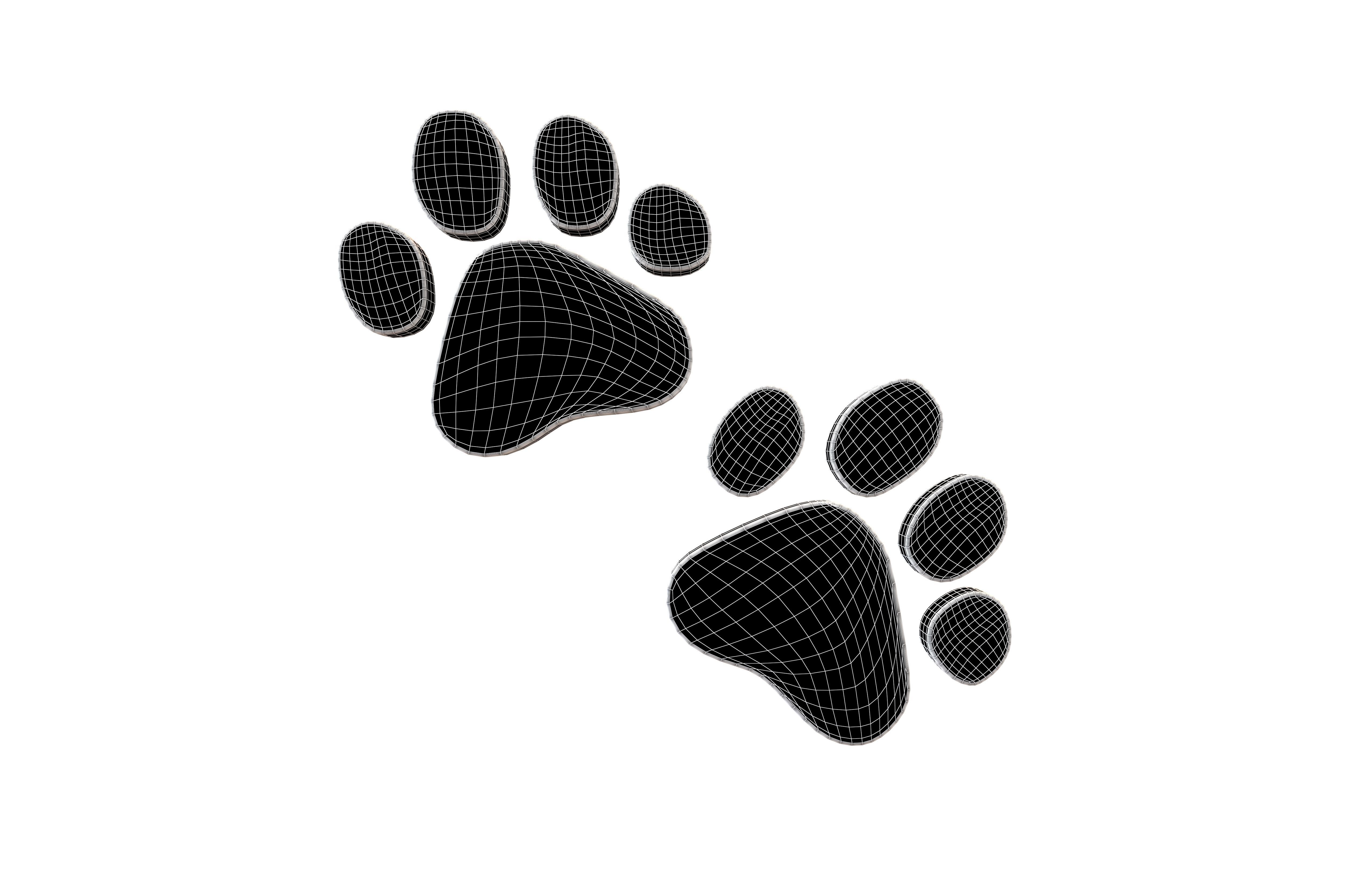 Paw Prints v2 003 Low-poly 3D model_6