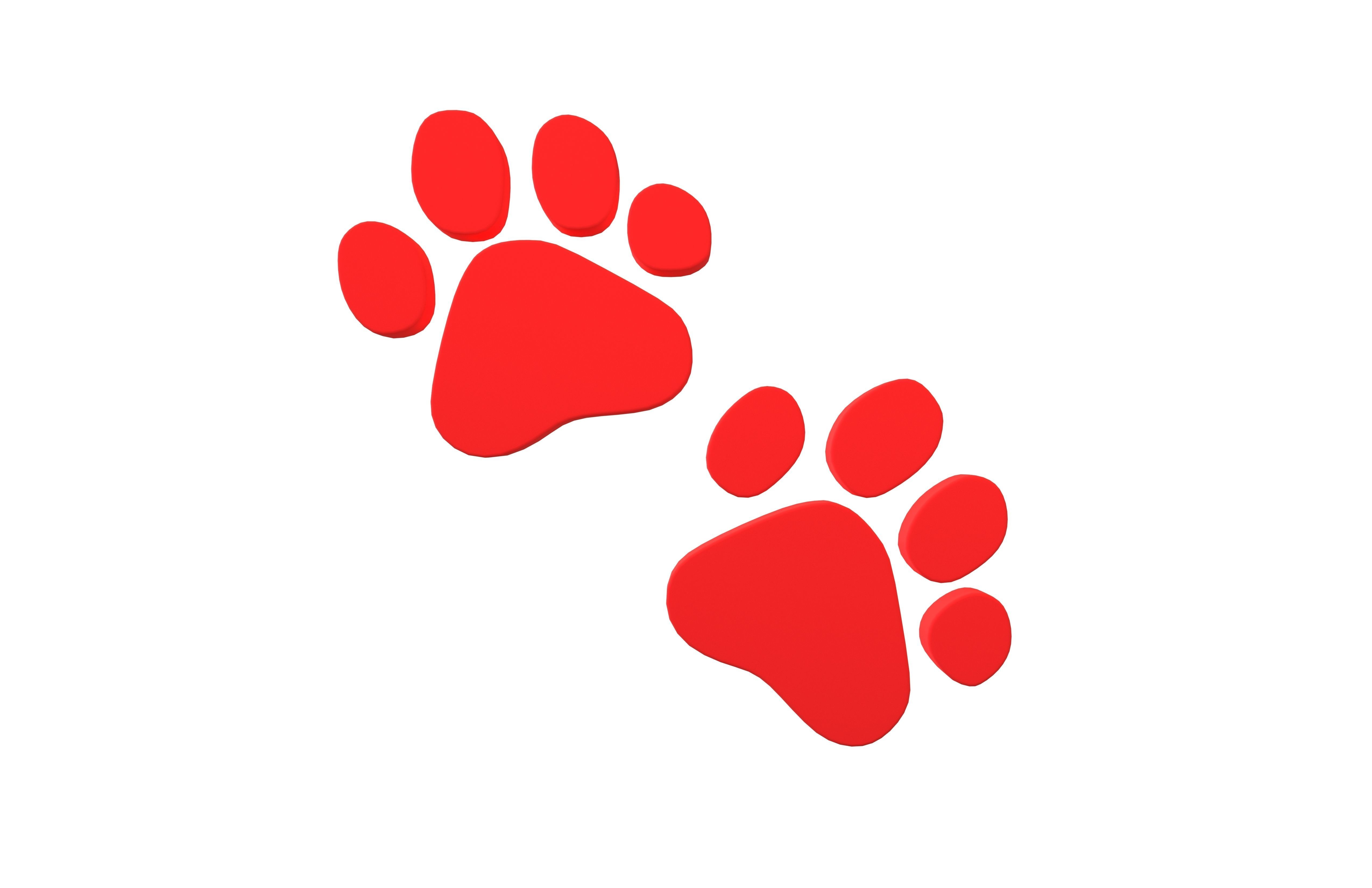 Paw Prints v2 003 Low-poly 3D model_1