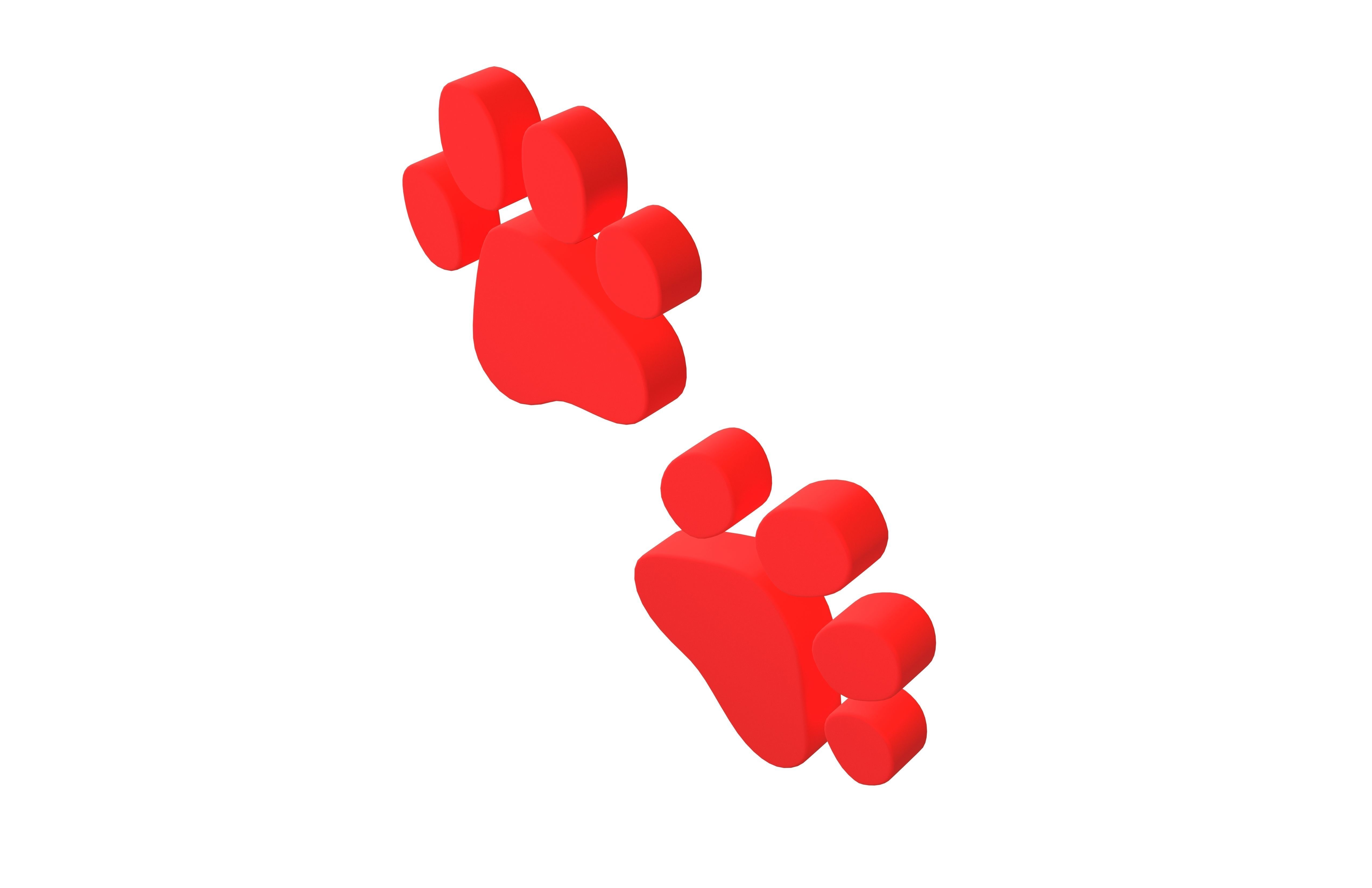 Paw Prints v2 003 Low-poly 3D model_2