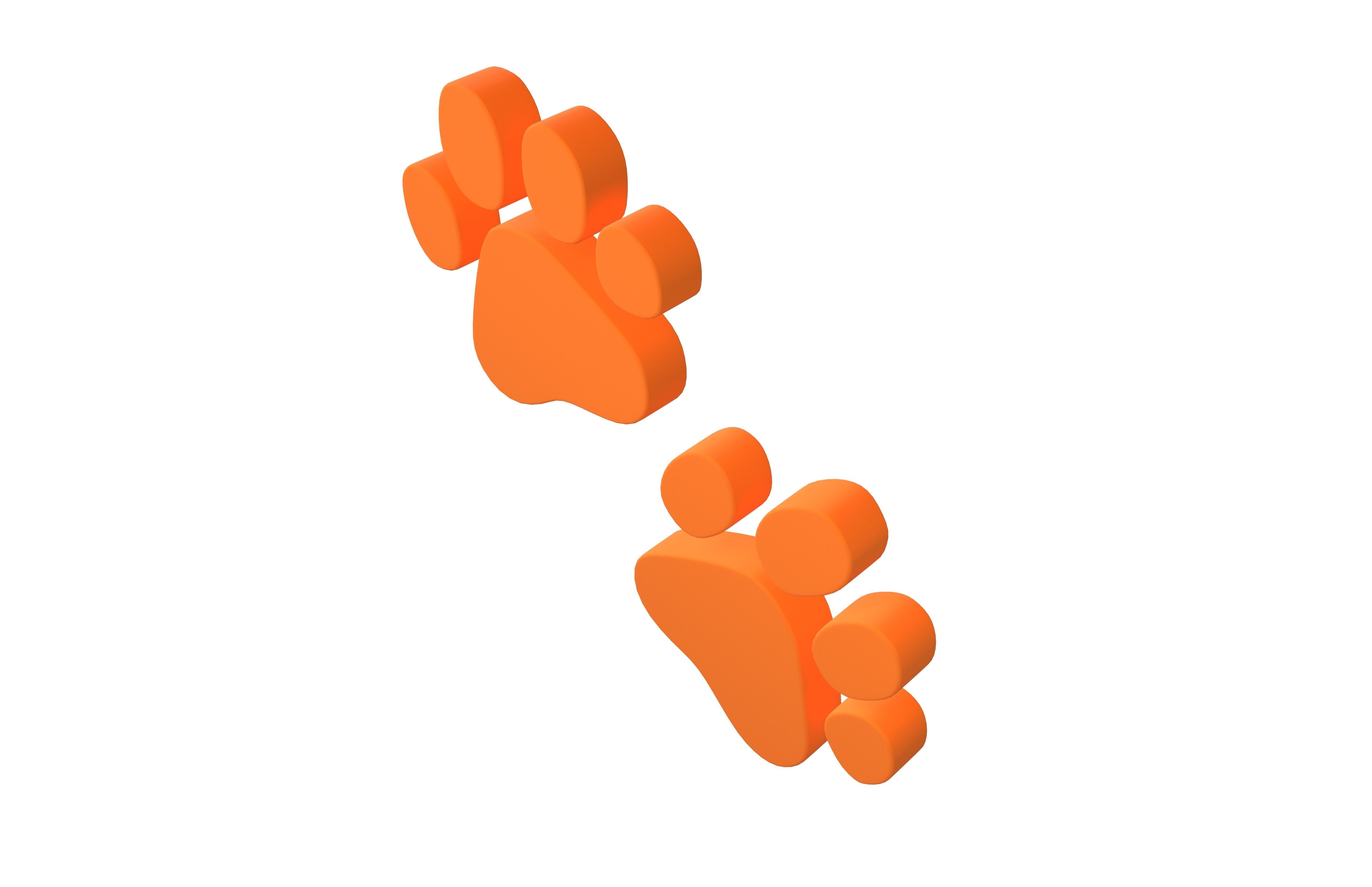 Paw Prints v2 004 Low-poly 3D model_1