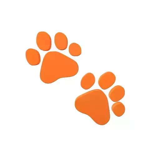 Paw Prints v2 004 Low-poly 3D model