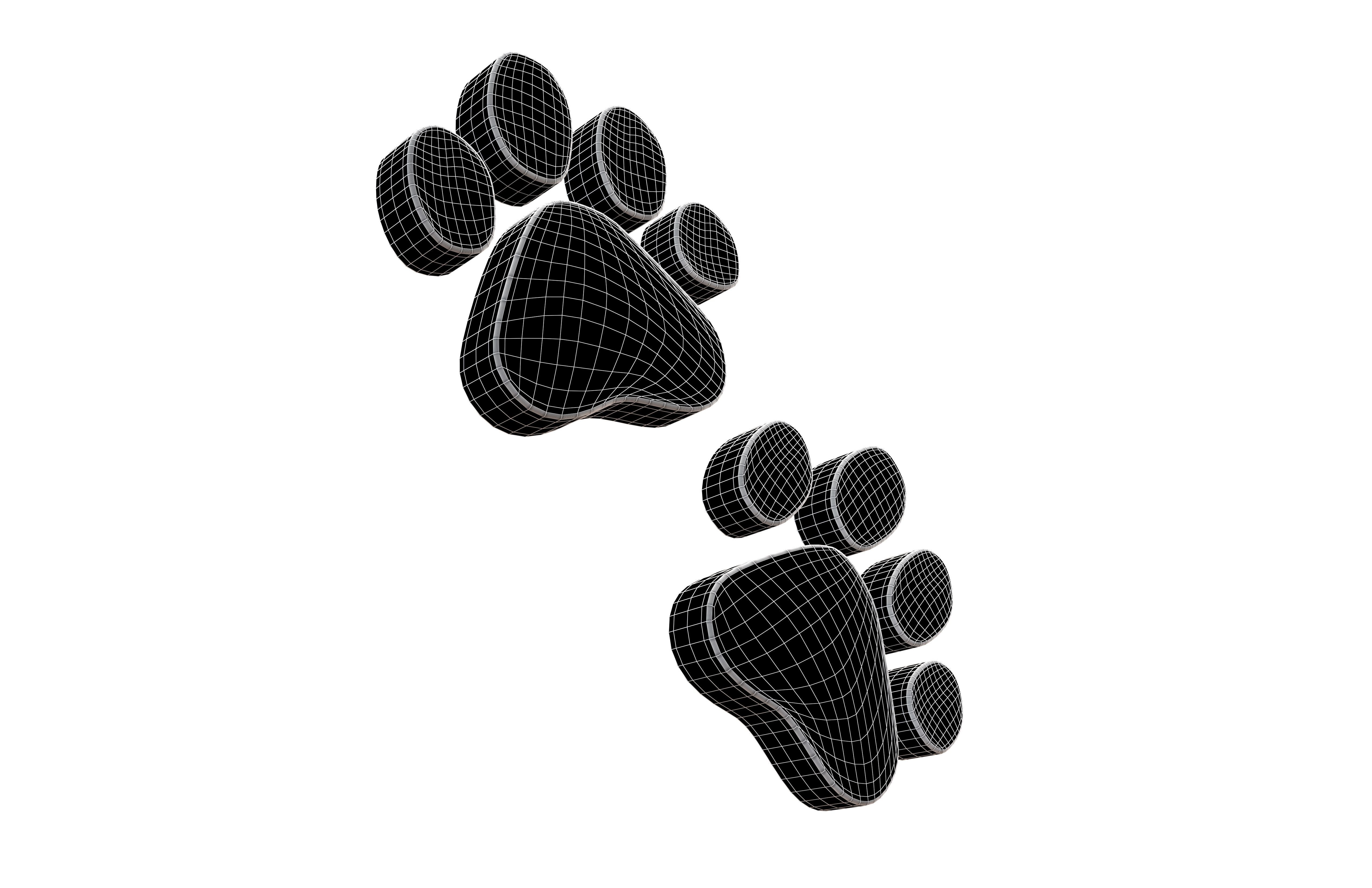 Paw Prints v2 004 Low-poly 3D model_7