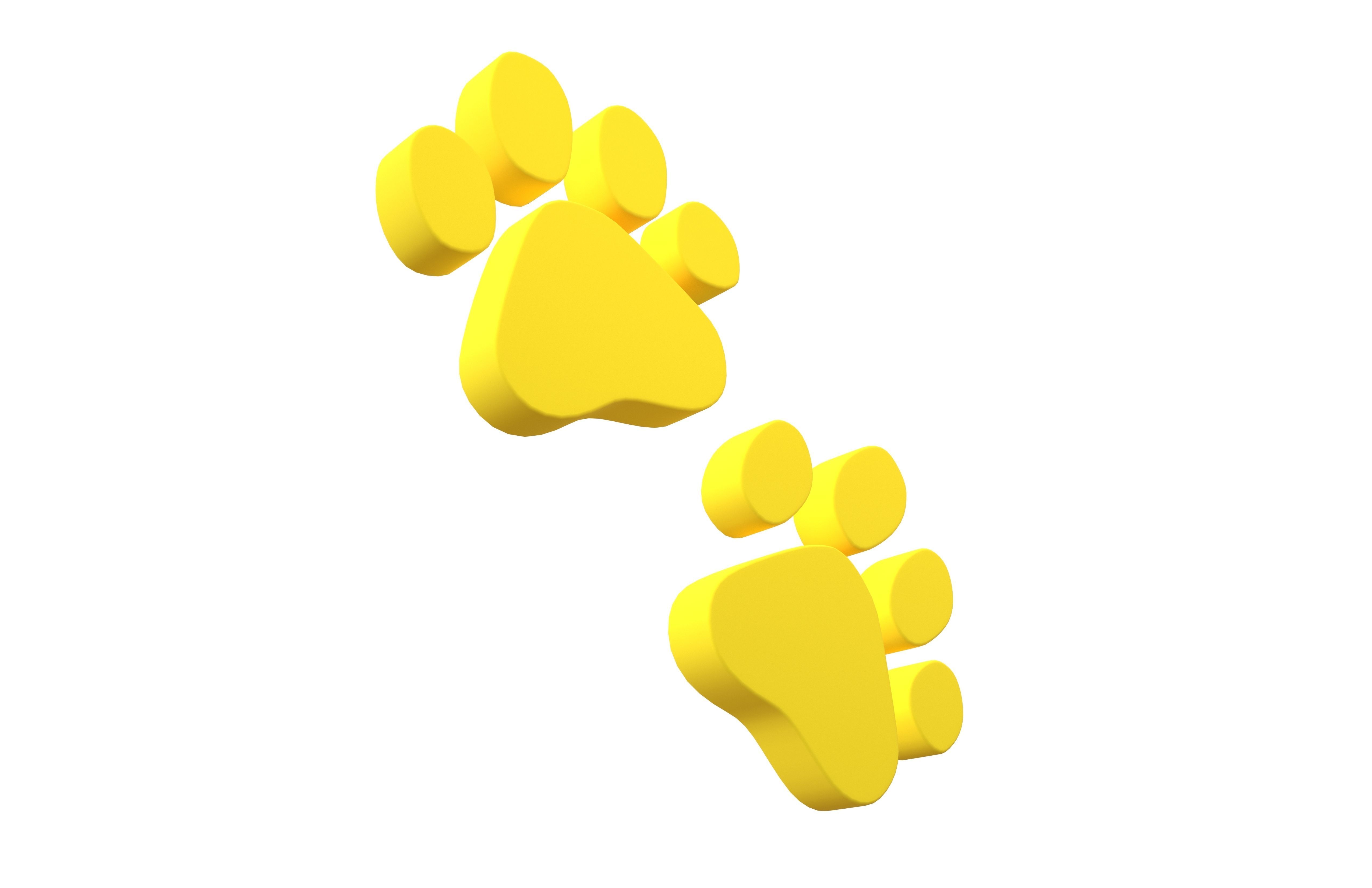 Paw Prints v2 005 Low-poly 3D model_3