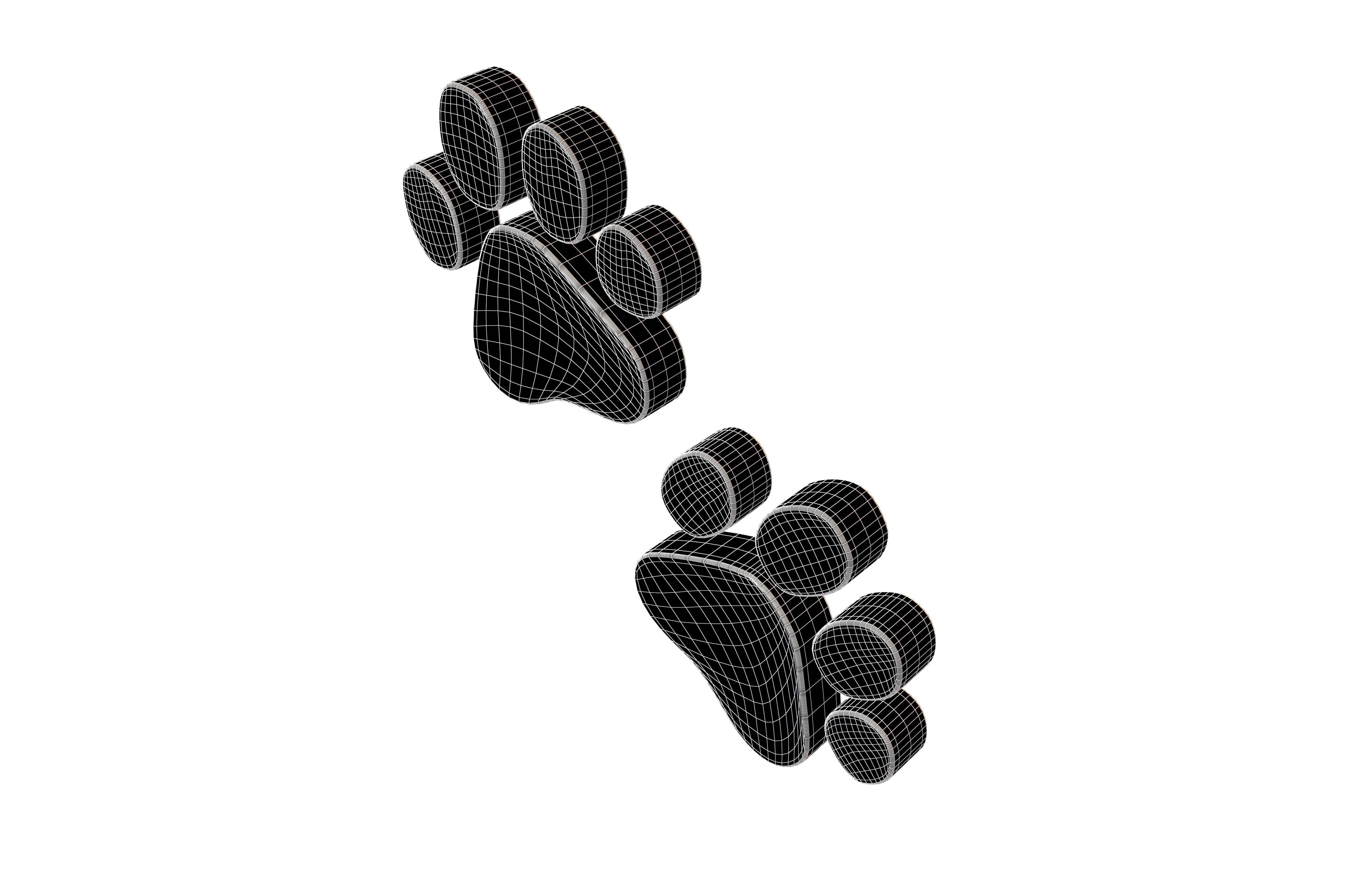 Paw Prints v2 005 Low-poly 3D model_4