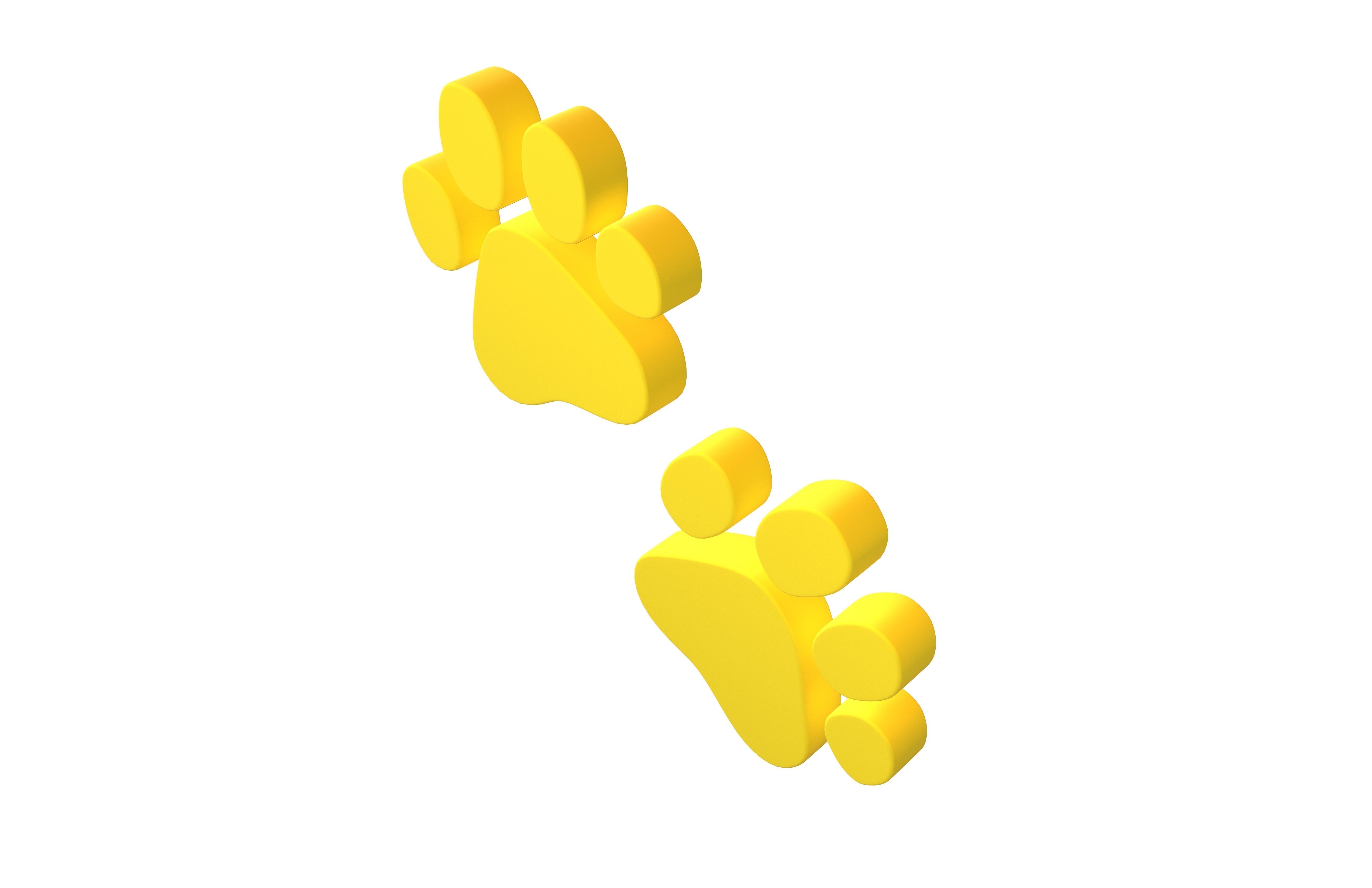 Paw Prints v2 005 Low-poly 3D model_1