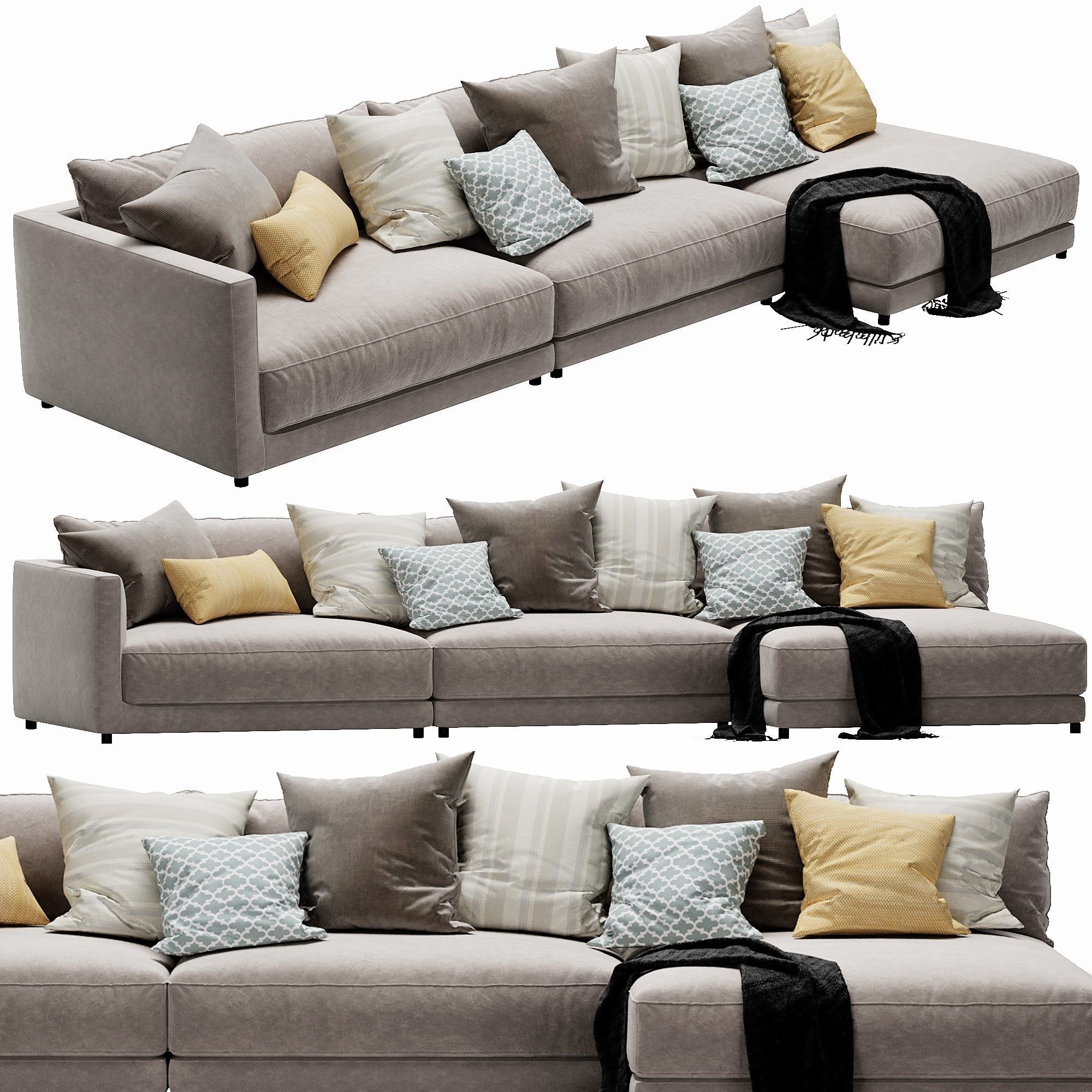 Blanche katarina corner couch 3D model_2