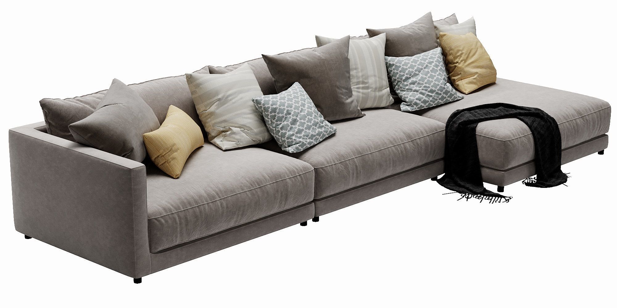 Blanche katarina corner couch 3D model_11