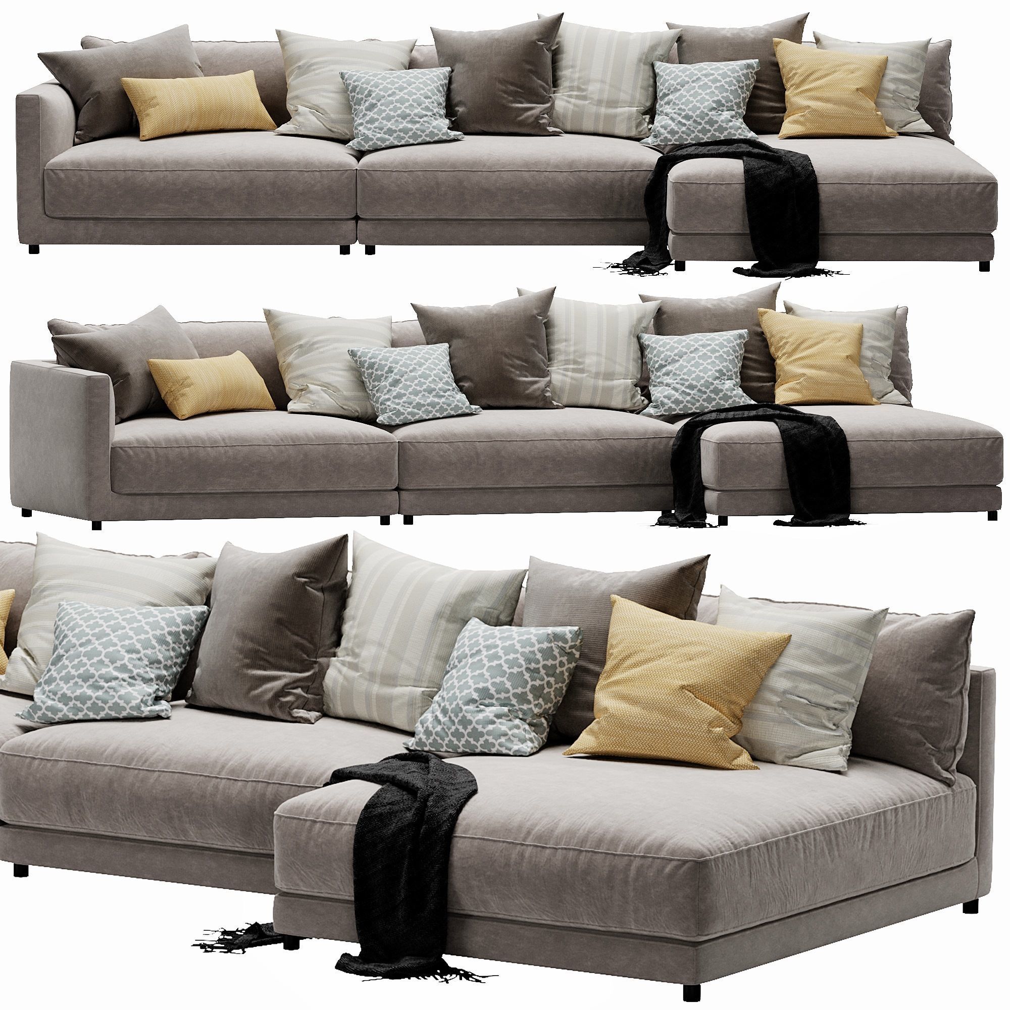 Blanche katarina corner couch 3D model_1