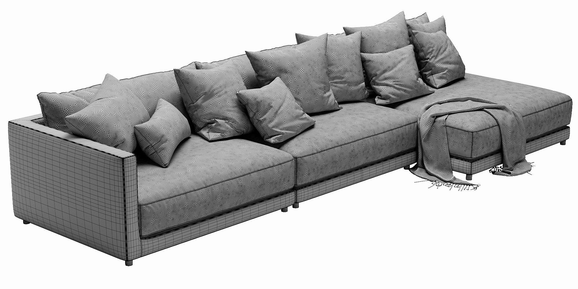 Blanche katarina corner couch 3D model_12