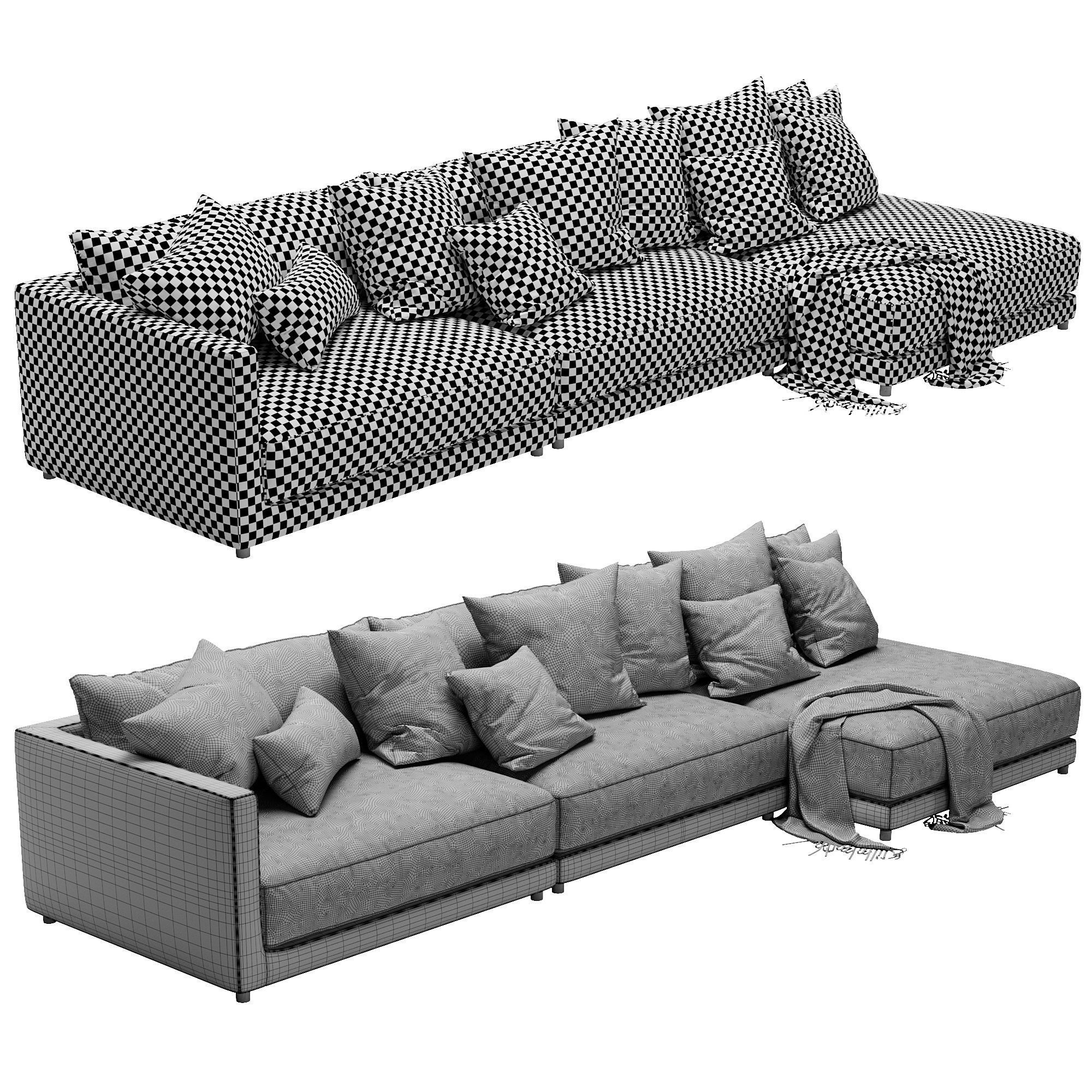 Blanche katarina corner couch 3D model_14