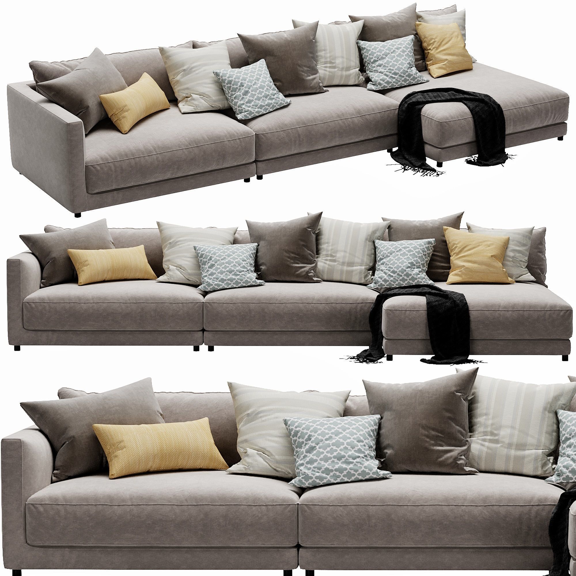 Blanche katarina corner couch 3D model_6