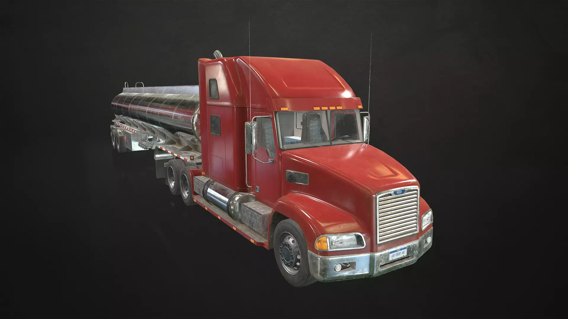 Semi Truck Tanker Low-poly 3D model