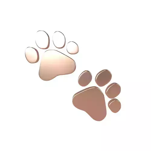 Paw Prints v2 013 Low-poly 3D model