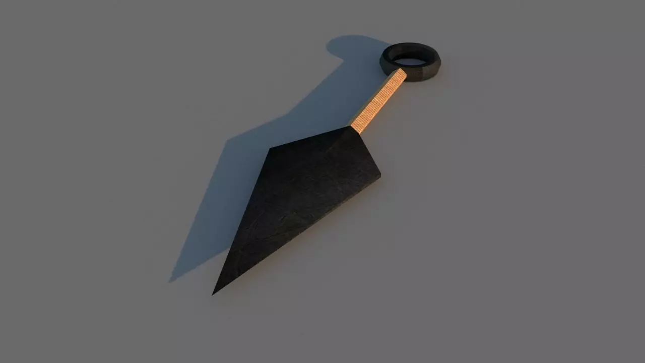 Shuriken Lowpoly sword with wooden handle Free low-poly 3D model