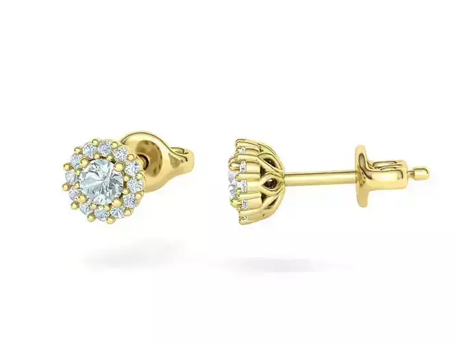 Bespoke Stud Earring Art Nouveau Women Earrings 3dmodel 3D print model