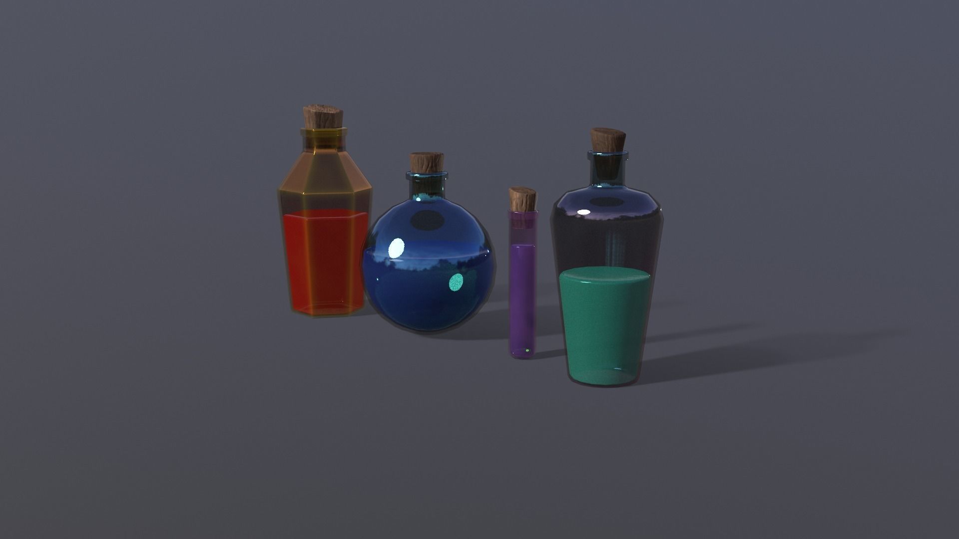 Potion pack Low-poly 3D model_2
