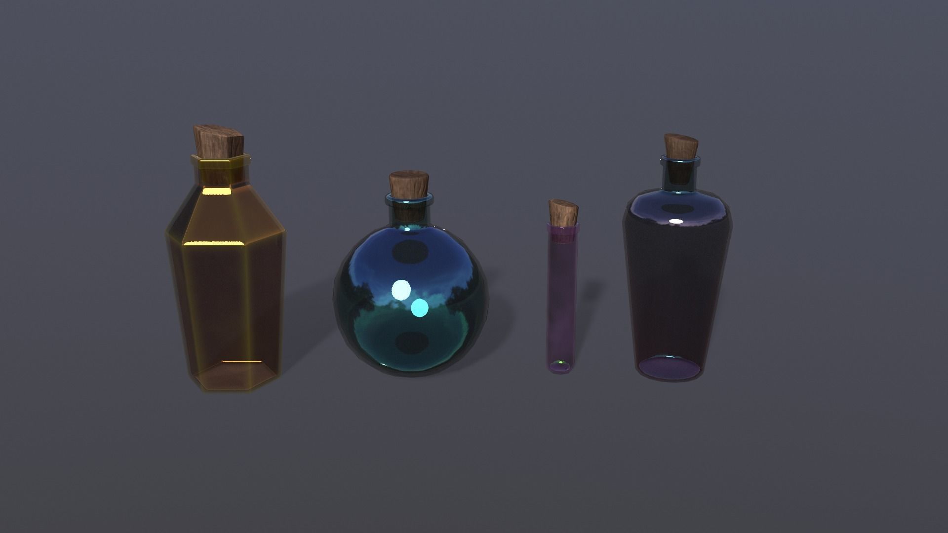 Potion pack Low-poly 3D model_5