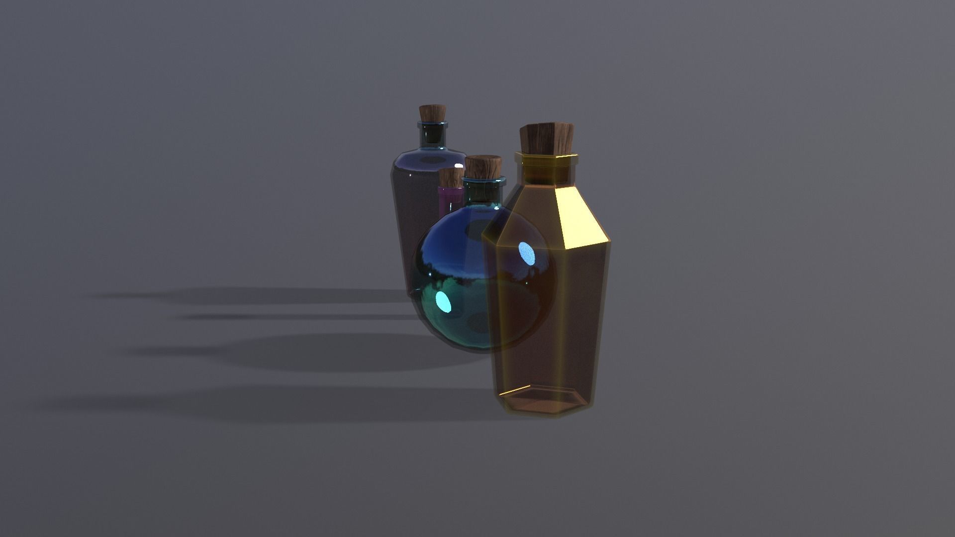Potion pack Low-poly 3D model_9