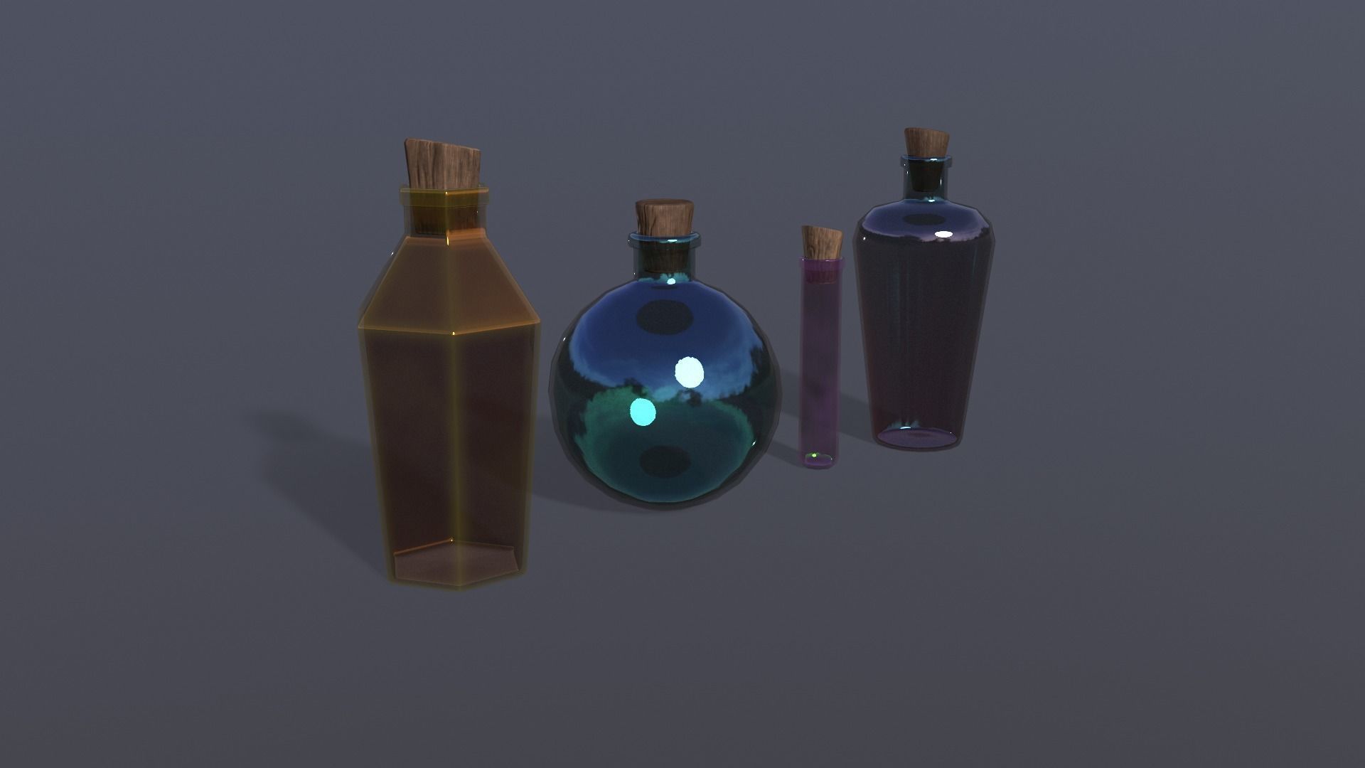 Potion pack Low-poly 3D model_6