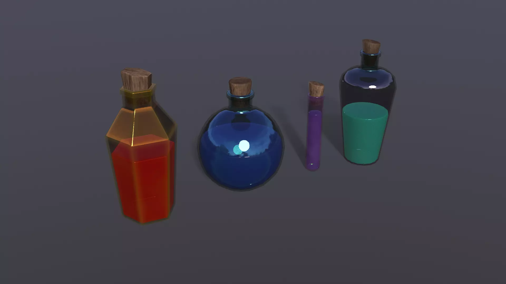 Potion pack Low-poly 3D model_0
