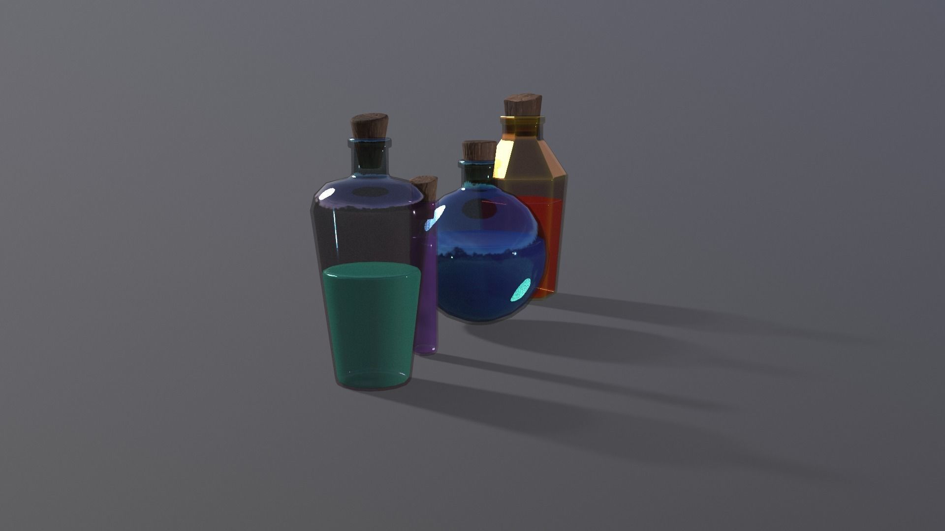 Potion pack Low-poly 3D model_3