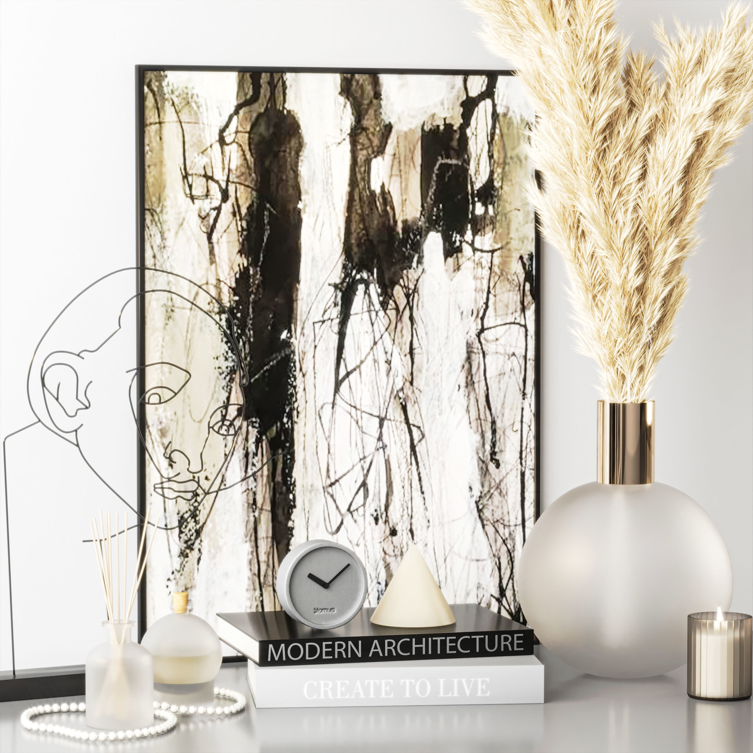 Decorative set 3D model_3