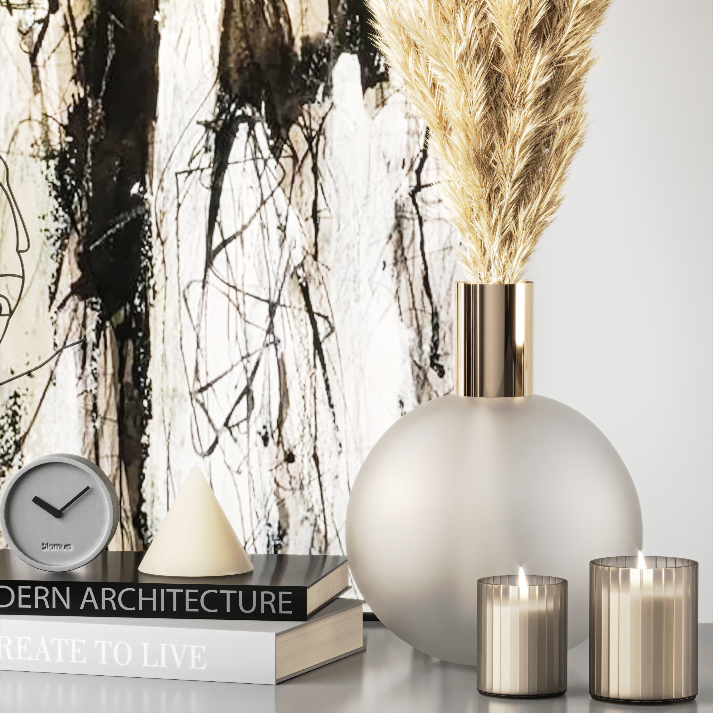 Decorative set 3D model_2