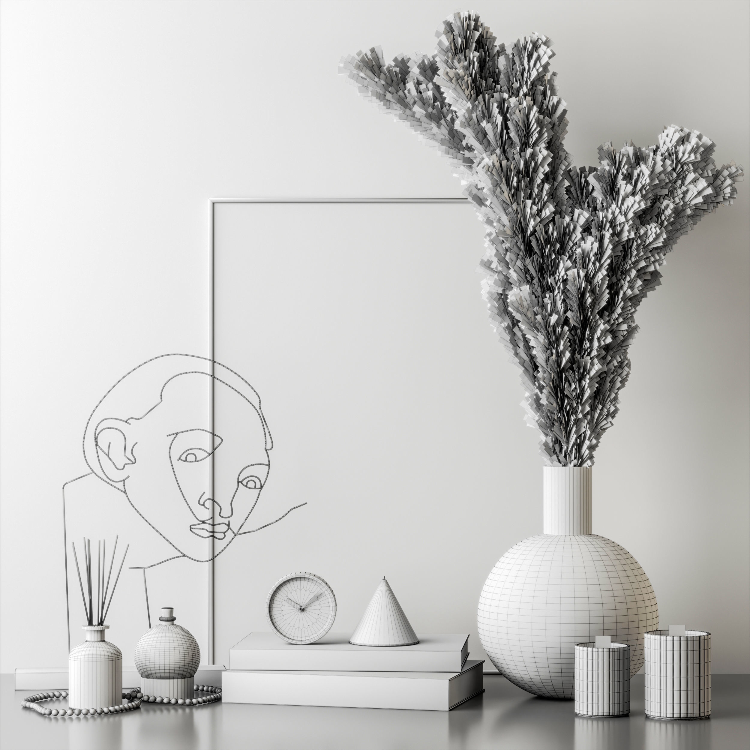 Decorative set 3D model_4