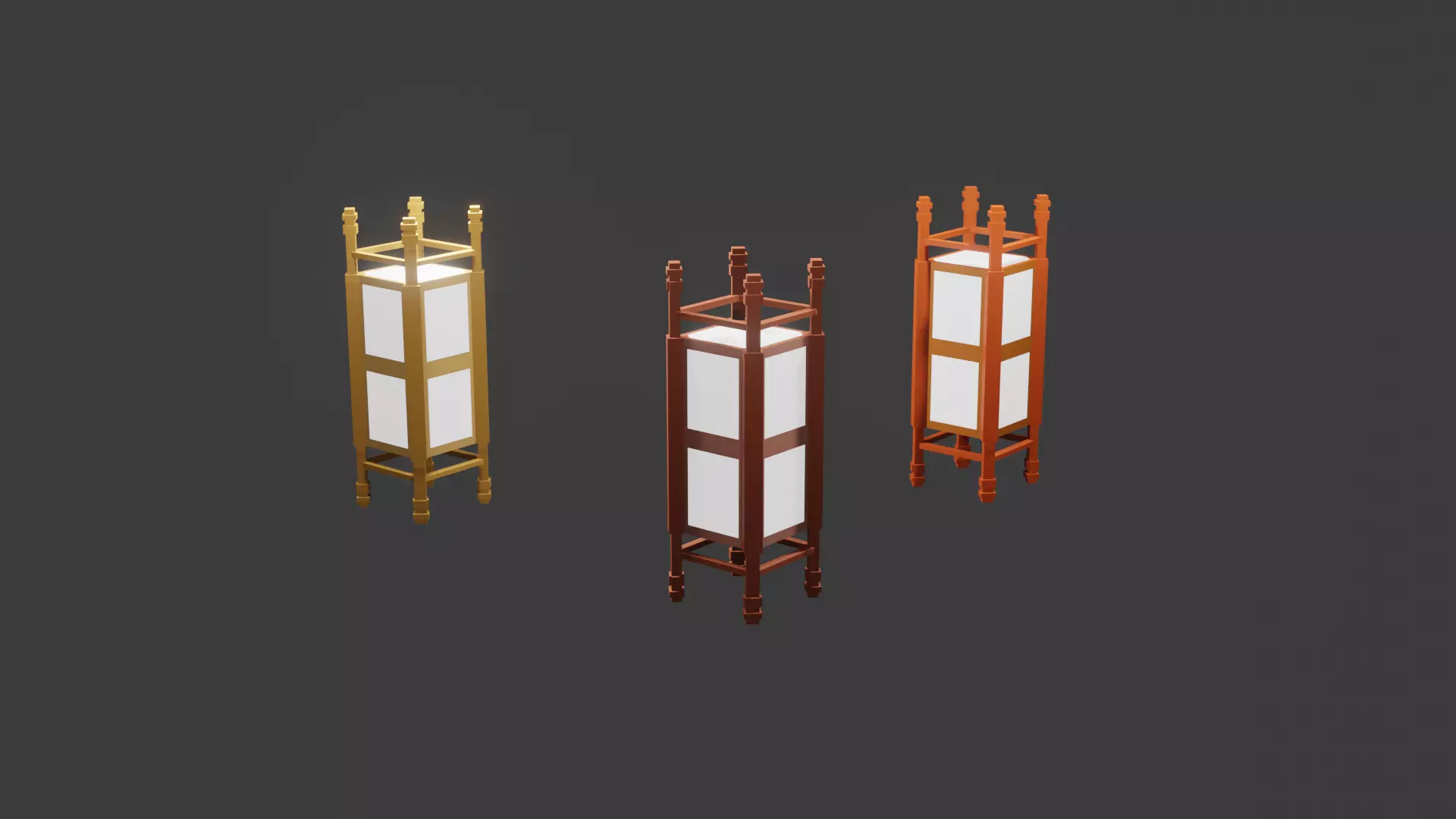 Low Poly japanese lamp model Free low-poly 3D model