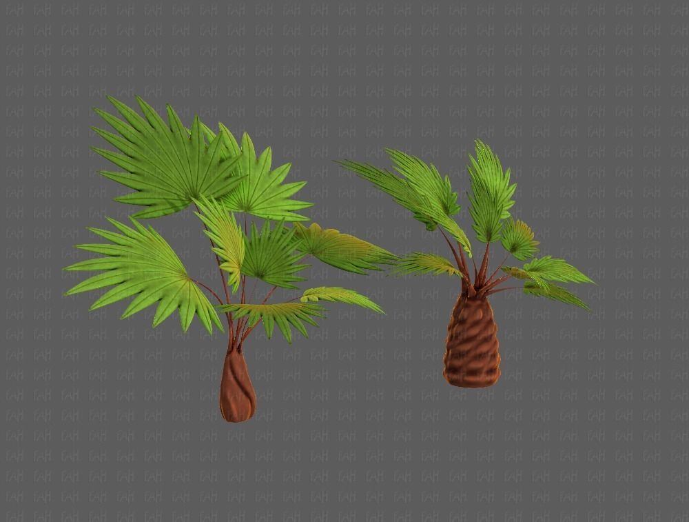 Trees Cartoon V10 3D model_2