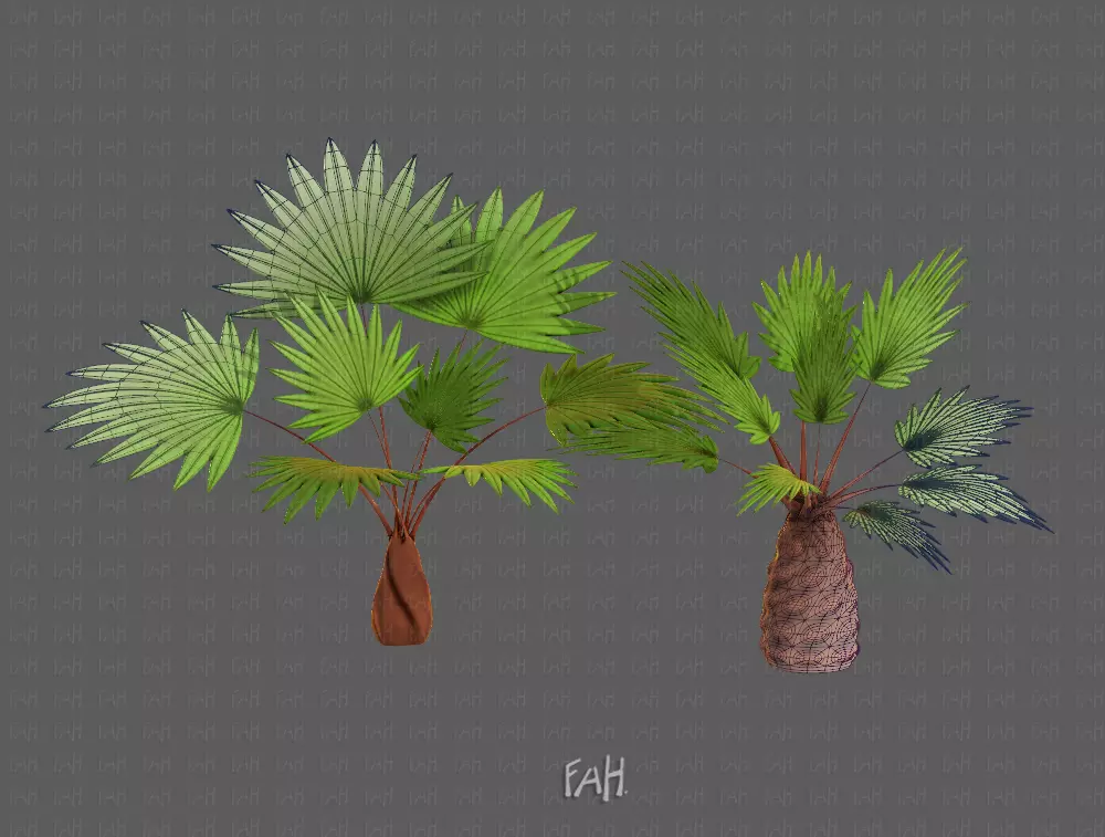 Trees Cartoon V10 3D model_0
