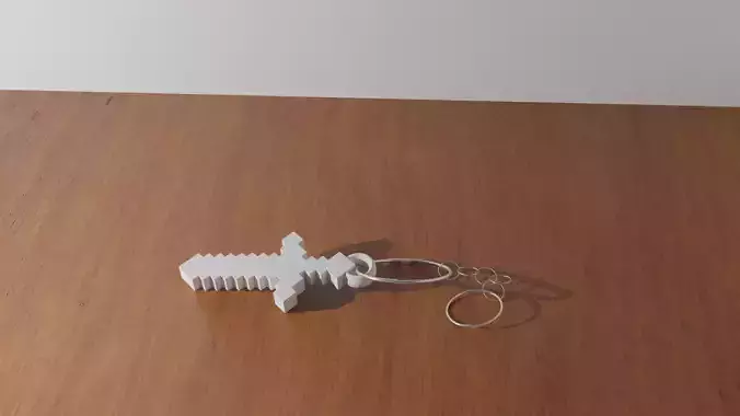 Diamond Sword 3D printable Keychain model