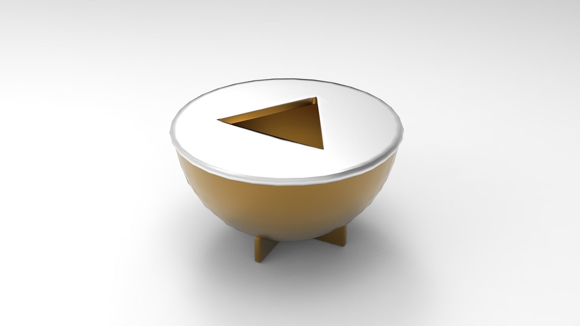 Bauhaus Ash tray Low-poly 3D model_1