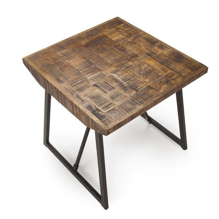 Evander Wood Sled End Side Nighstand  Table 3D model_2