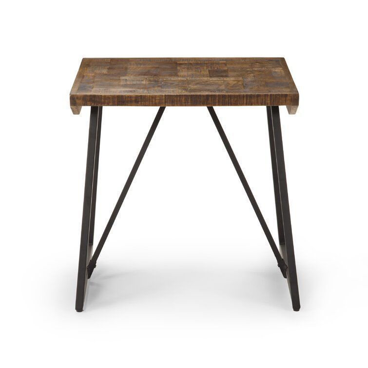 Evander Wood Sled End Side Nighstand  Table 3D model_1