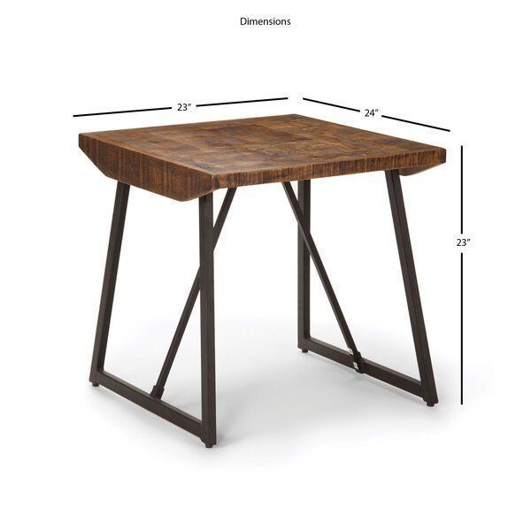 Evander Wood Sled End Side Nighstand  Table 3D model_4