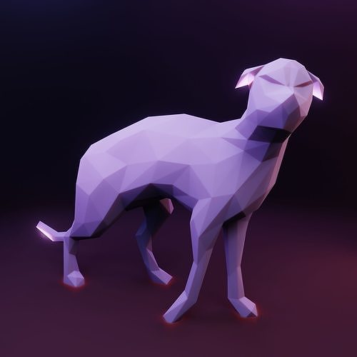 Evil Cat Low Poly Low-poly 3D model