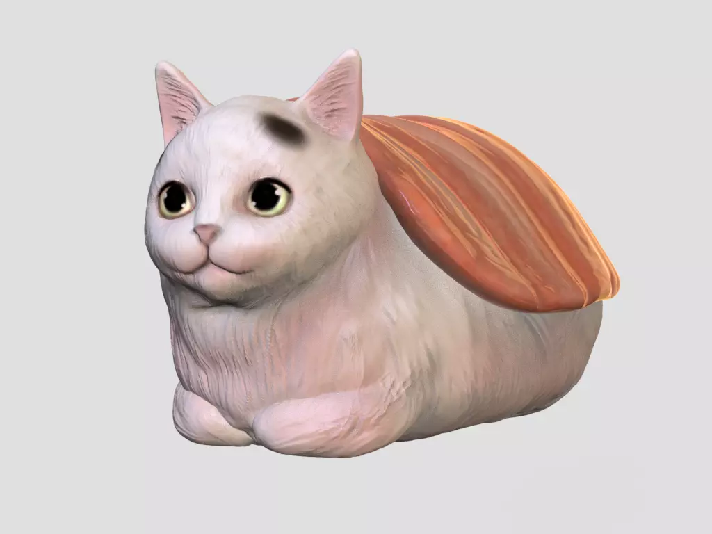 Sushi cat salmon 3D print model